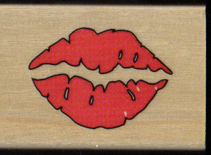 Big red lips W/M rubber stamp